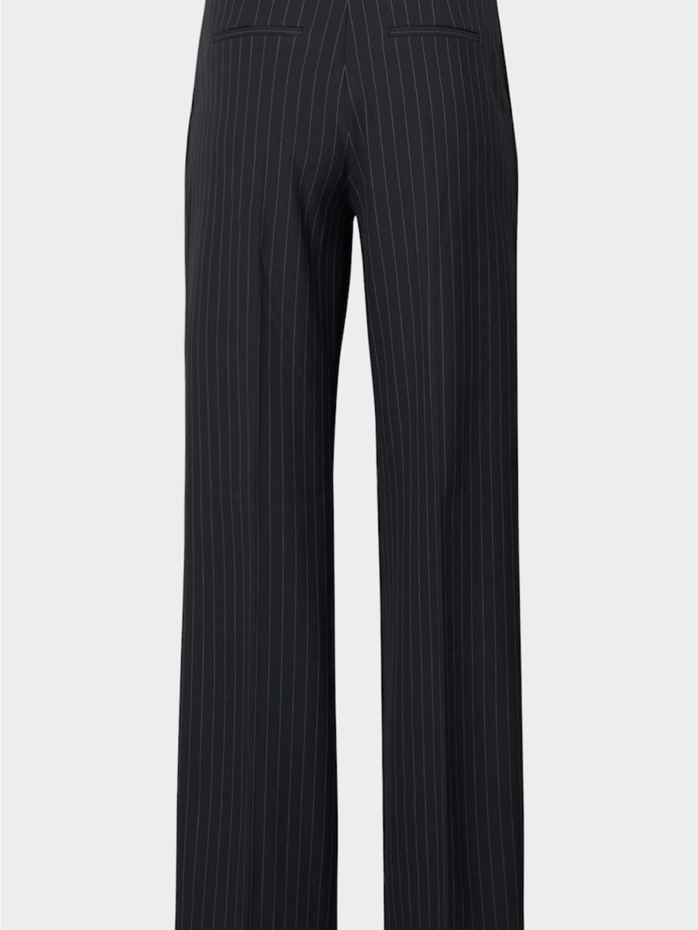 Aritzia Black Pinstripe Wide-Leg Trousers